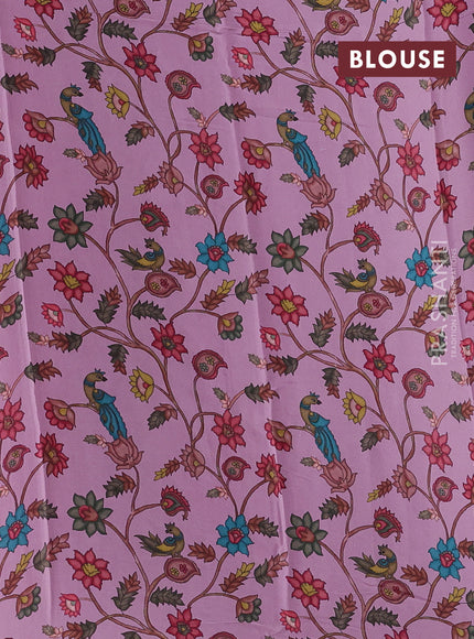 Mauve Pink Pure Mysore Silk - Printed Blouse