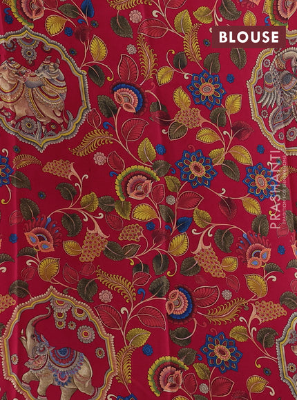 Pink Pure Mysore Silk - Printed Blouse