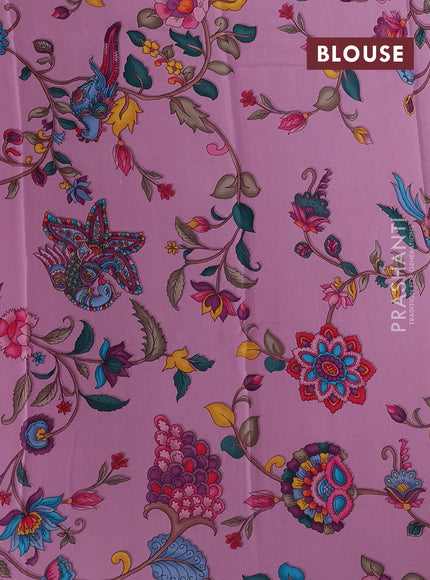 Mauve Pink Pure Mysore Silk - Printed Blouse