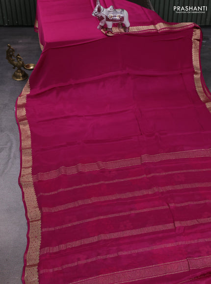 Magenta Pure Mysore Silk - Printed Blouse