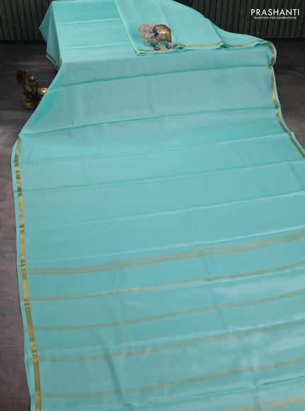 Teal Green Mysore Silk - Embroidery Blouse
