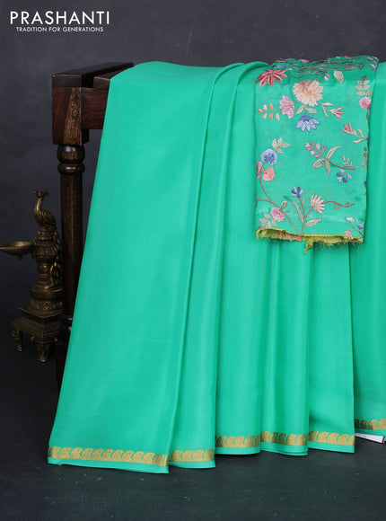 Green Mysore Silk - Embroidery Blouse