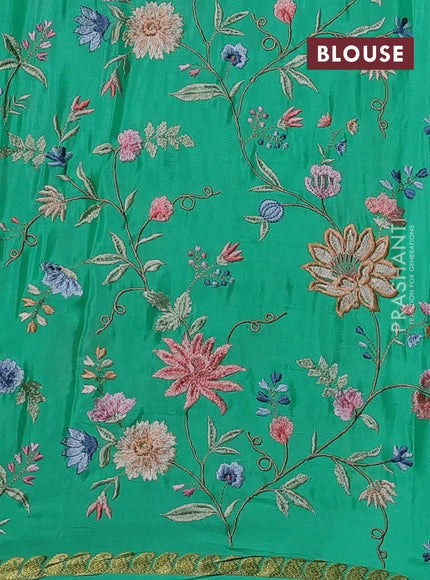 Green Mysore Silk - Embroidery Blouse