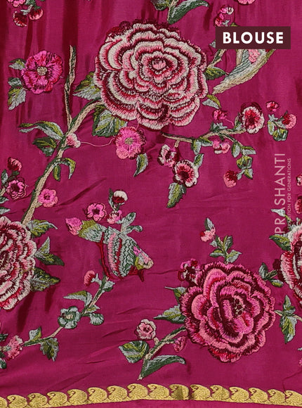 Pink Mysore Silk - Embroidery Blouse