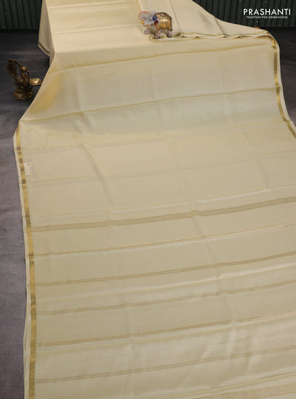 Pale Yellow Mysore Silk - Embroidery Blouse