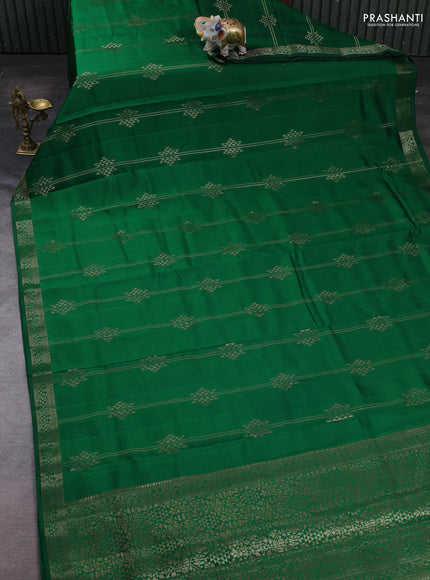 Green Chiniya Silk - Zari Weaves