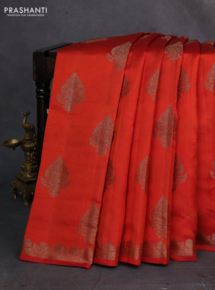 Rustic Orange Chiniya Silk - Buttas