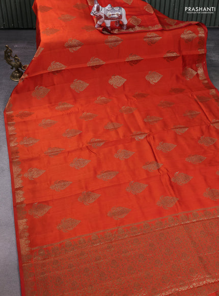 Rustic Orange Chiniya Silk - Buttas