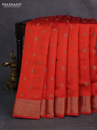 Rustic Orange Chiniya Silk - Buttas
