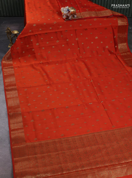 Rustic Orange Chiniya Silk - Buttas