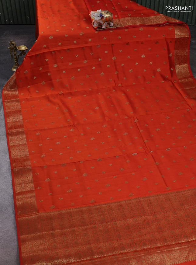 Rustic Orange Chiniya Silk - Buttas