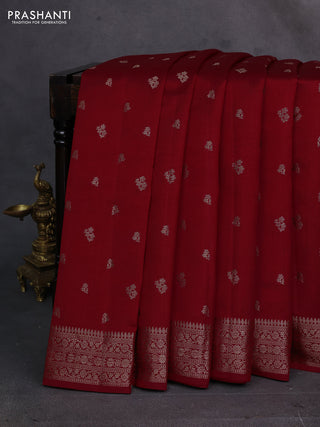 Red Chiniya Silk - Buttas