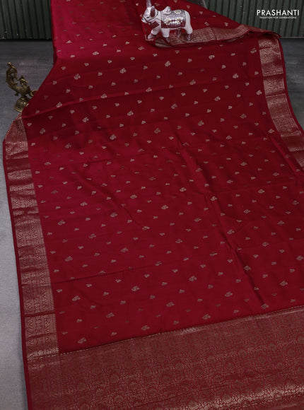 Red Chiniya Silk - Buttas