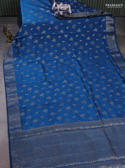 Peacock Blue Chiniya Silk - Buttas