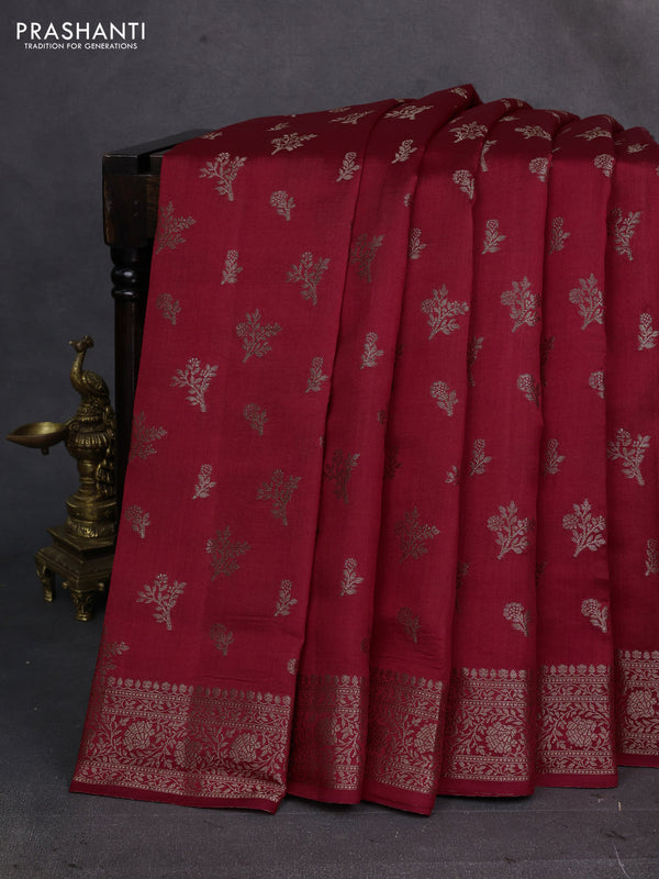 Red Chiniya Silk - Buttas