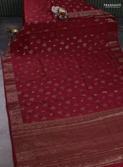 Red Chiniya Silk - Buttas