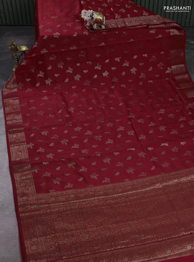 Red Chiniya Silk - Buttas