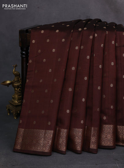 Coffee Brown Chiniya Silk - Buttas