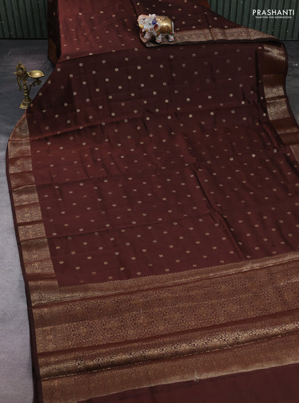 Coffee Brown Chiniya Silk - Buttas