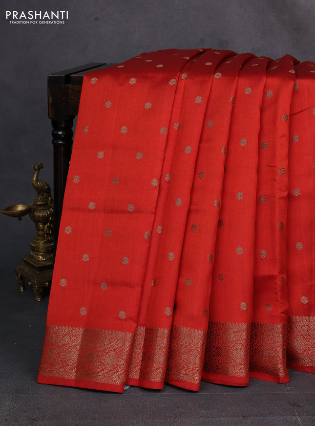 Rustic Orange Chiniya Silk - Buttas