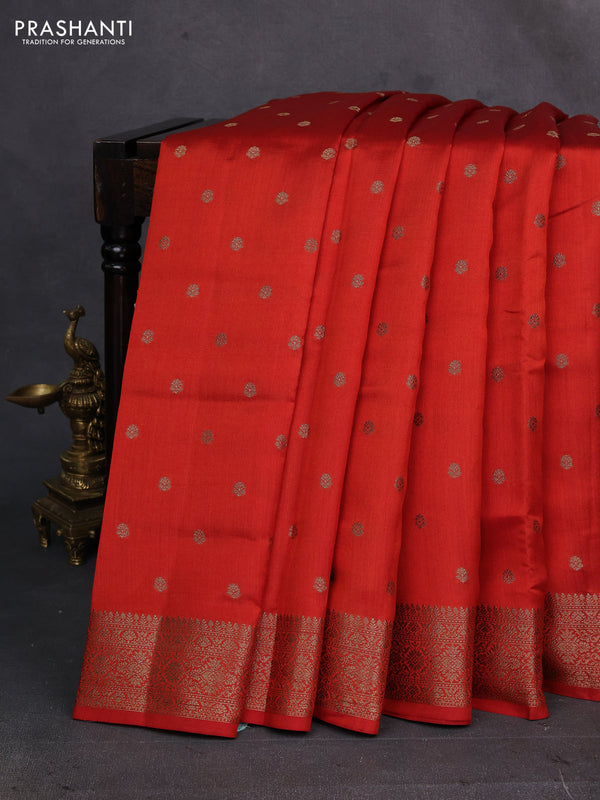Rustic Orange Chiniya Silk - Buttas
