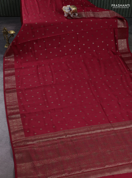 Red Chiniya Silk - Buttas
