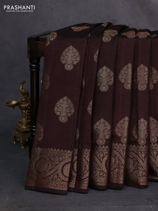 Coffee Brown Chiniya Silk - Buttas