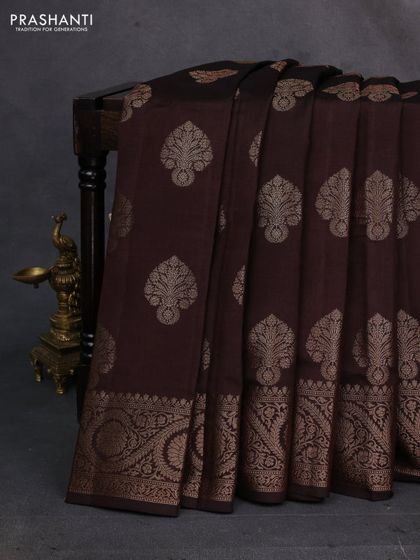 Coffee Brown Chiniya Silk - Buttas