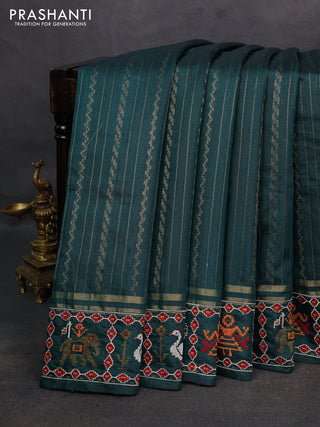 Bottle Green Pure Dupion Silk - Embroidery