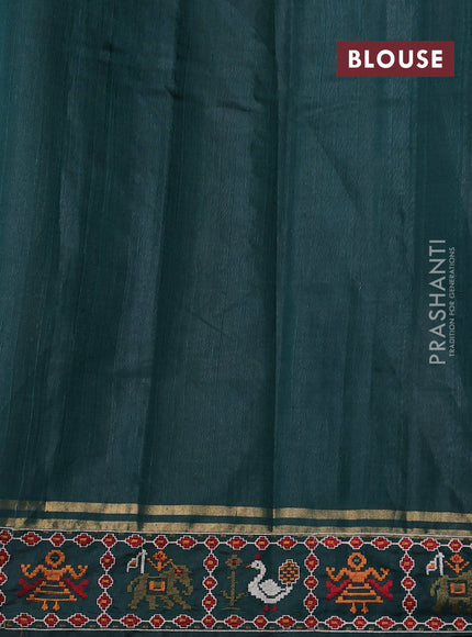 Bottle Green Pure Dupion Silk - Embroidery