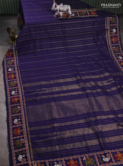 Navy Blue Pure Dupion Silk - Embroidery