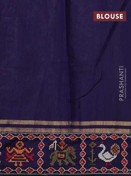 Navy Blue Pure Dupion Silk - Embroidery