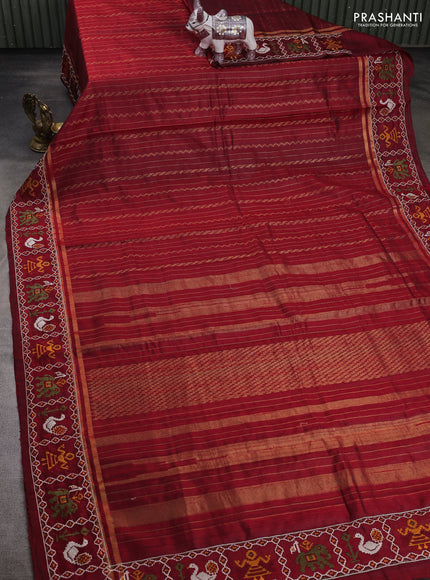 Red Pure Dupion Silk - Embroidery