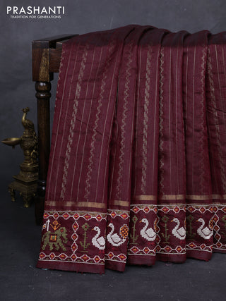 Maroon Pure Dupion Silk - Embroidery