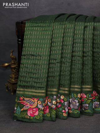 Green Pure Dupion Silk - Embroidery