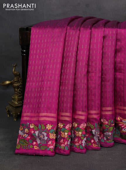 Pink Pure Dupion Silk - Embroidery