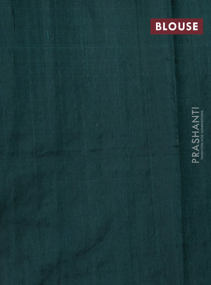 Bottle Green Pure Dupion Silk - Embroidery
