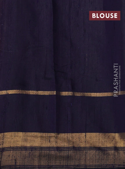 Red & Navy Blue Pure Dupion Silk - Embroidery