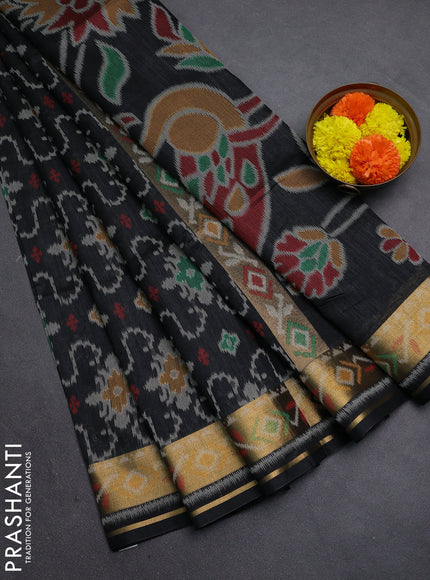Black Semi Dupion Saree