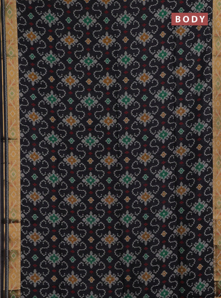 Black Semi Dupion Saree