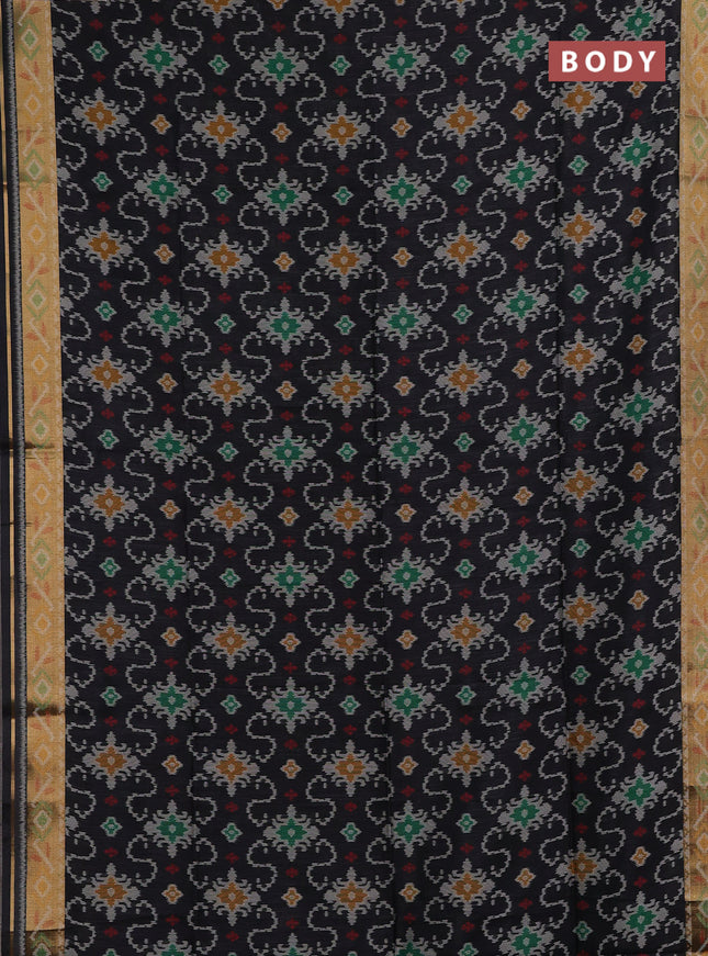 Black Semi Dupion Saree