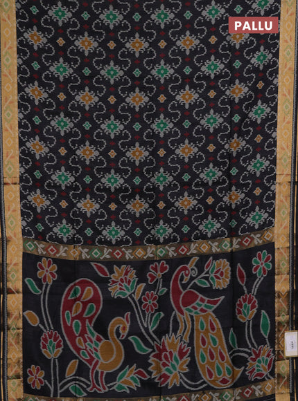 Black Semi Dupion Saree