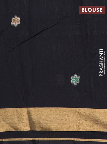 Black Semi Dupion Saree