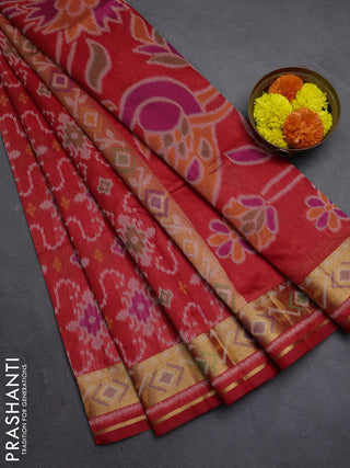 Red Semi Dupion Saree