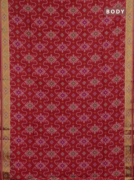 Red Semi Dupion Saree