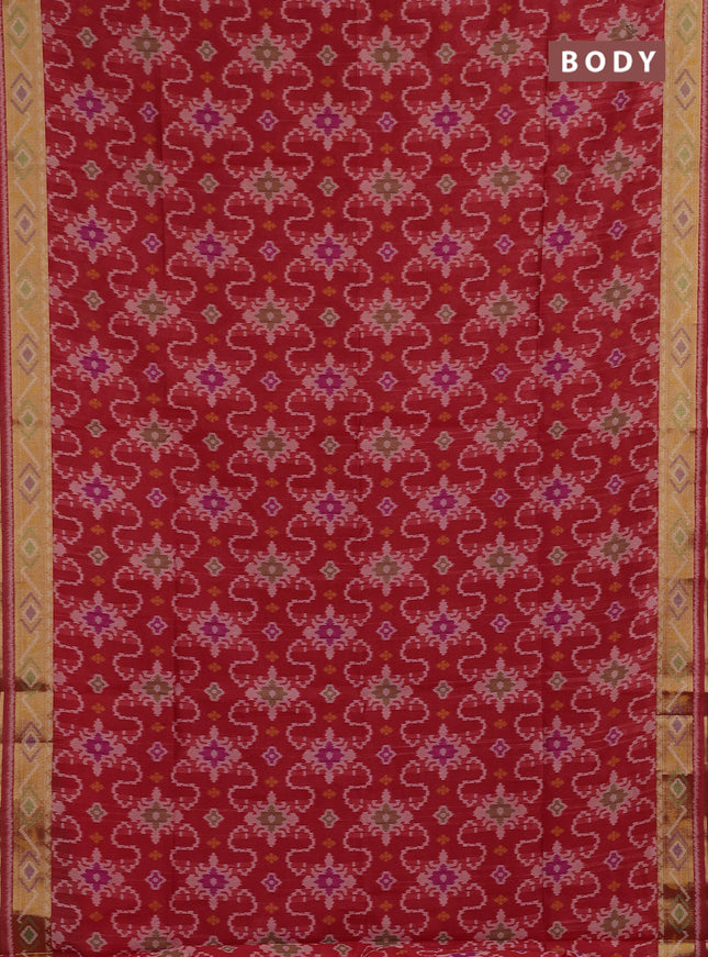 Red Semi Dupion Saree
