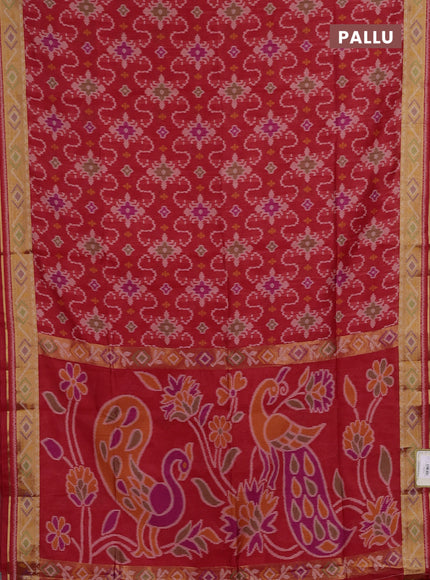Red Semi Dupion Saree