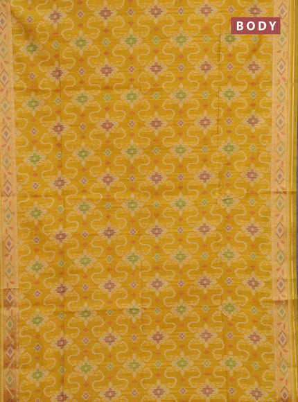 Mustard Yellow Semi Dupion Saree