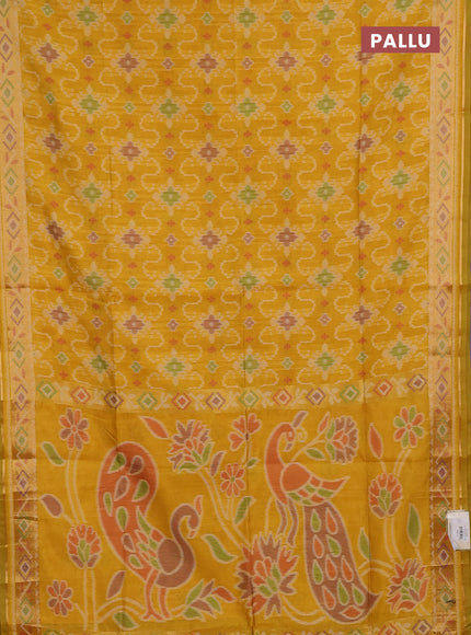 Mustard Yellow Semi Dupion Saree