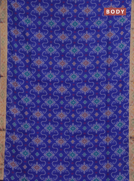 Blue Semi Dupion Saree